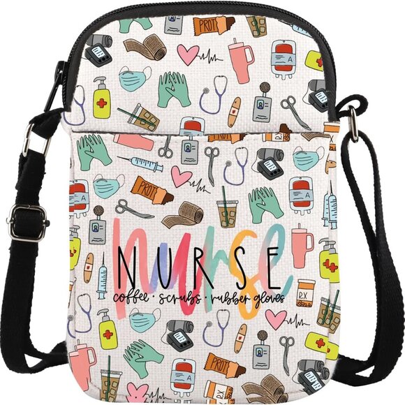 Premium Canvas Nurse Crossbody Bag with 3 Pockets | Lightweight and Chic - Picture 1 of 7